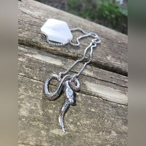 Silver Snake Reptile Necklace